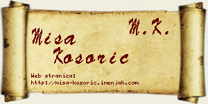 Miša Kosorić vizit kartica